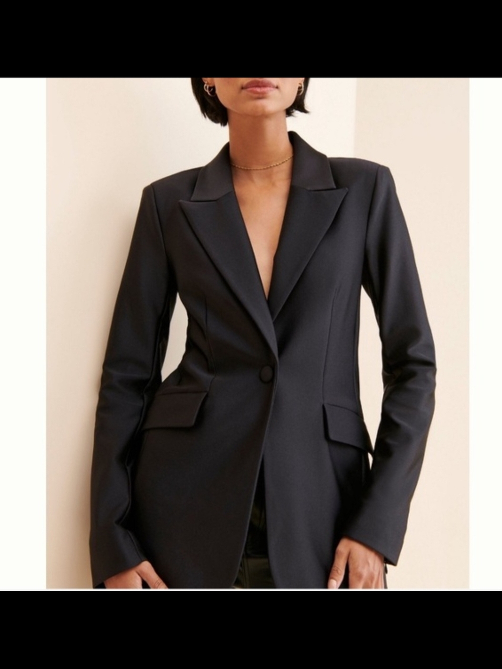 Good American Black Women's Tailored Blazer